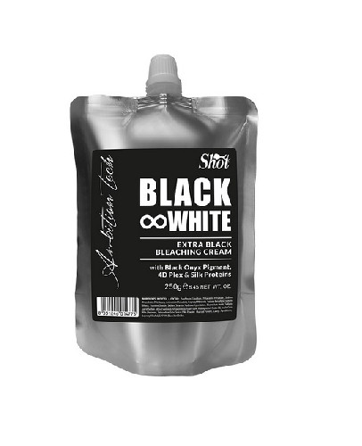 Черный обесцвечивающий крем Black&White для волос Shot, 250 мл